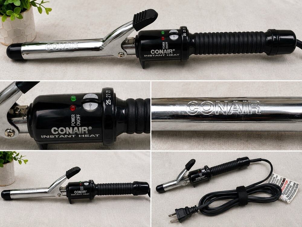 Conair Instant Heat Curling Iron 1” Barrel Adjustable Temperature Tested Works
